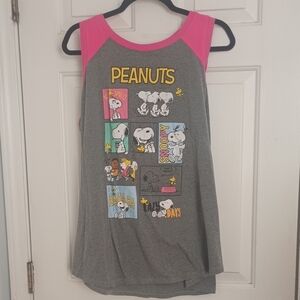 Peanuts Kids Tank Top in Gray and Pink